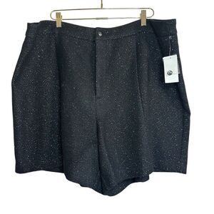 1. State‎ Women Black Gold Tweed Boucle Casual Shorts Plus Size 22W Festive